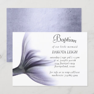 Mermaid Chic Dusty Lavender Lila Christening Einladung