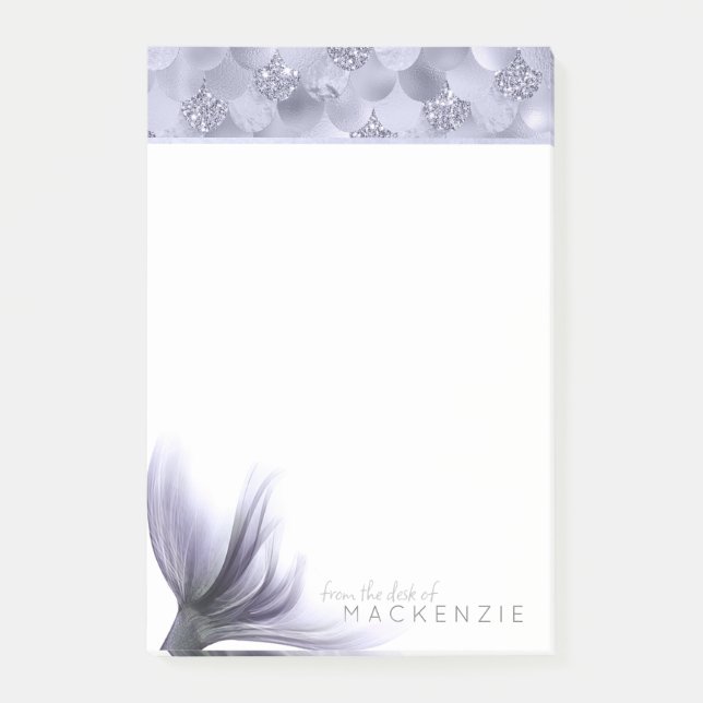 Mermaid Chic Schwanz | Dusty Lavender Lila Custom Post-it Klebezettel (Vorderseite)