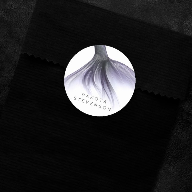 Mermaid Chic Schwanz | Dusty Lavender Lila Custom Runder Aufkleber (Von Creator hochgeladen)