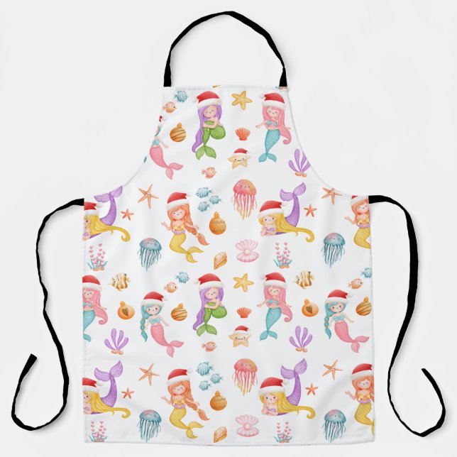 Mermaid Christmas Pattern Schürze (Vorderseite)
