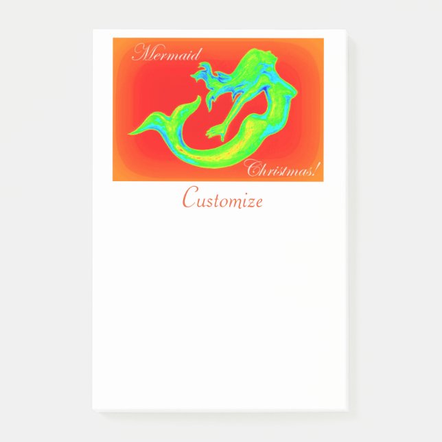 Mermaid Christmas Post-it Klebezettel (Vorderseite)