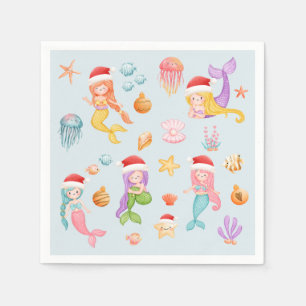 Mermaid Christmas Serviette