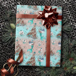 Mermaid Christmas | Strümpfe und Bäume Aquamarin P Geschenkpapier<br><div class="desc">Schönes thematisch abstraktes Design einer schönen,  handgezeichnet Meerjungfrau-Strumpf-Illustration und Weihnachtsbaumskizze,  die mutig und ein wenig funky mit einem Vintagen Gefühl! Für andere Farben oder passende Produkte,  besuchen Sie bitte den JustFharryn Zazzle Store,  oder kontaktieren Sie den Designer,  c/o Fharryn@yahoo.com Alle Rechte vorbehalten. #zazzlemade</div>