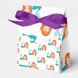 Mermaid Crew Party Orange Favor Box Geschenkschachtel