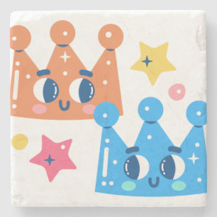 Mermaid Crown Steinuntersetzer