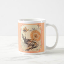 Mermaid Cup Vintage French Parasol/Coral von DBM