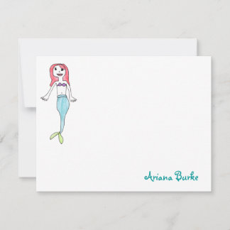 Mermaid Custom Stationery Notecards Mitteilungskarte