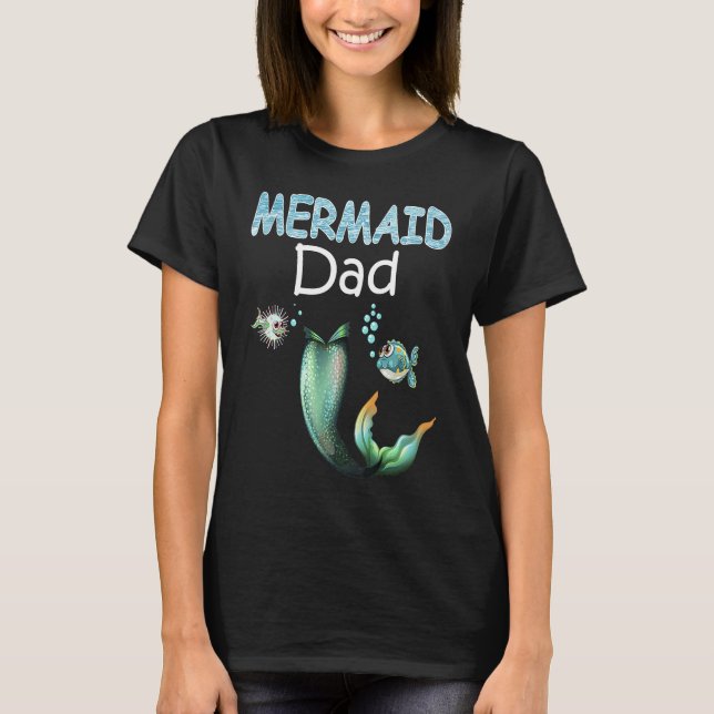 Mermaid Dad Cool Family Matching Set T-Shirt (Vorderseite)
