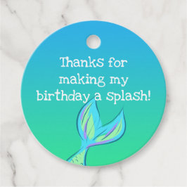 Mermaid Danke Favor Tags Geschenkanhänger