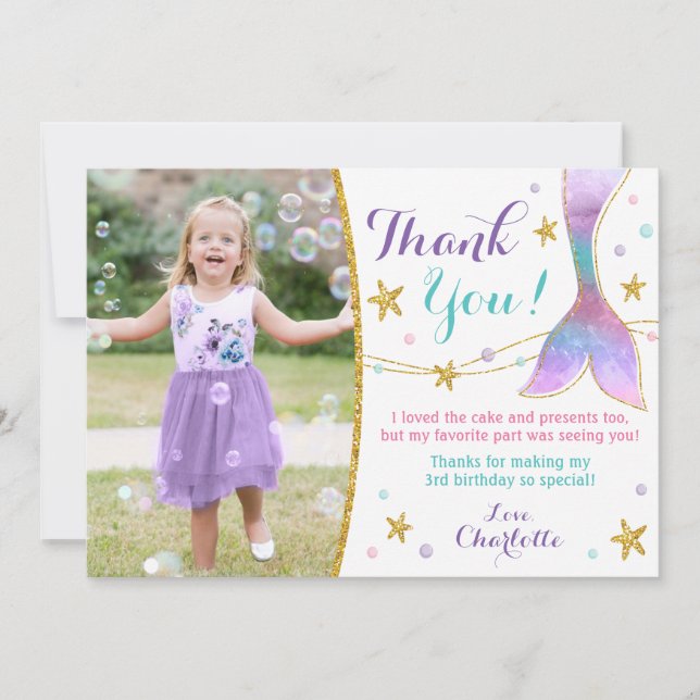 Mermaid Dankeschön-Karte - Danke, dass du unter de Dankeskarte (Vorderseite)