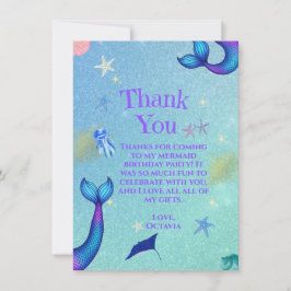 Mermaid Dankeschön Karte | Unterhalb des Meeres