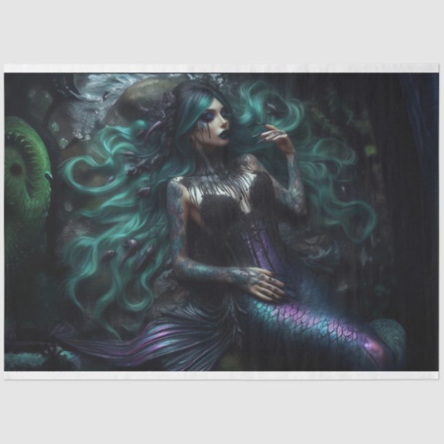 Mermaid Darkness Tissue Paper Seidenpapier (Vorderseite)