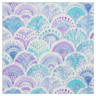 MERMAID DAYDREAMS Watercolor Boho Beach Fish Scale Stoff