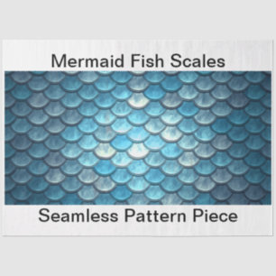 Mermaid Decoupage Nahtloses Hintergrund Türkis Seidenpapier