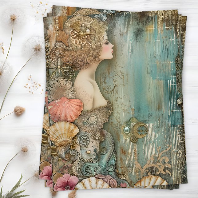 MERMAID DECOUPAGE TISSUPAPIER SEIDENPAPIER (MERMAID DECOUPAGE TISSUE PAPER)