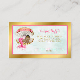 Mermaid Diaper Raffle Muschel Afrikanischer Amerik Begleitkarte