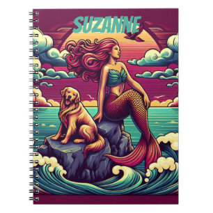 Mermaid Dog Lover Personalisiert Journal-Notebook Notizblock