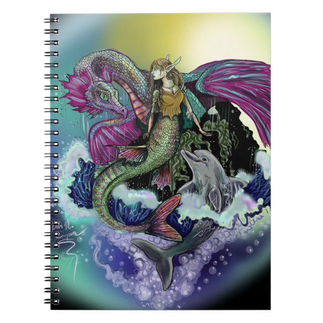 Mermaid & Dolphin~ notebook Notizblock (Vorderseite)