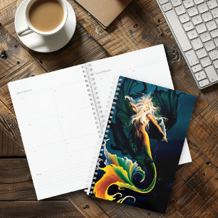 Mermaid Dragon Fantasy Blue Planer