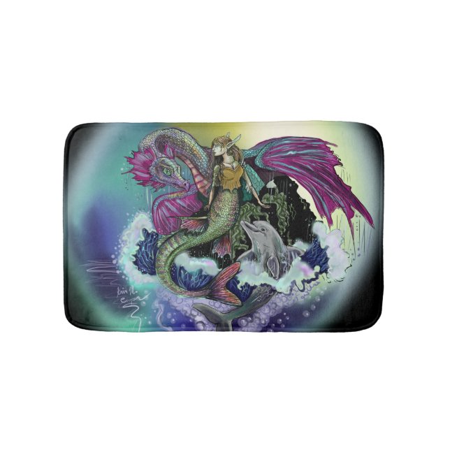 Mermaid, Dragon und Dolphin Badematte (Vorderseite)