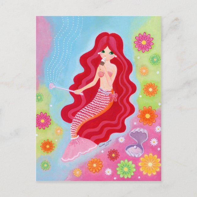 Mermaid Dream Malerei Postkarte (Vorderseite)