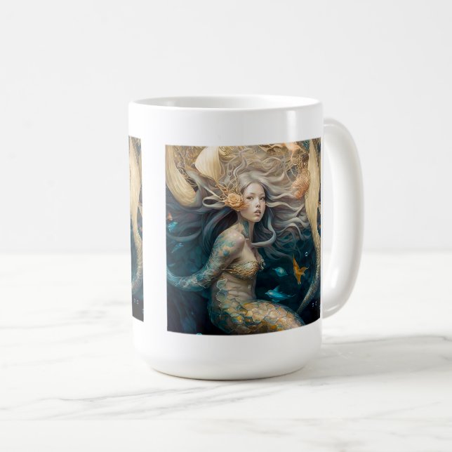 Mermaid Dreams Classic Tasse, 15 oz Kaffeetasse (VorderseiteRechts)