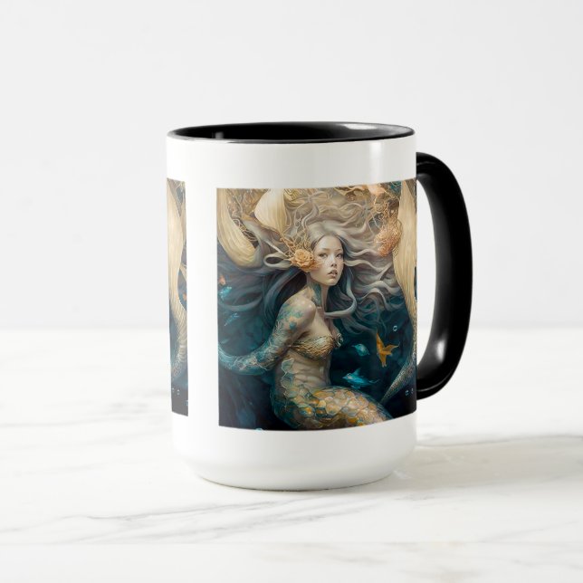Mermaid Dreams Combo Tasse, 15 oz Tasse (VorderseiteRechts)
