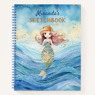 Mermaid Dreams for girls Sketchbook Notizbuch