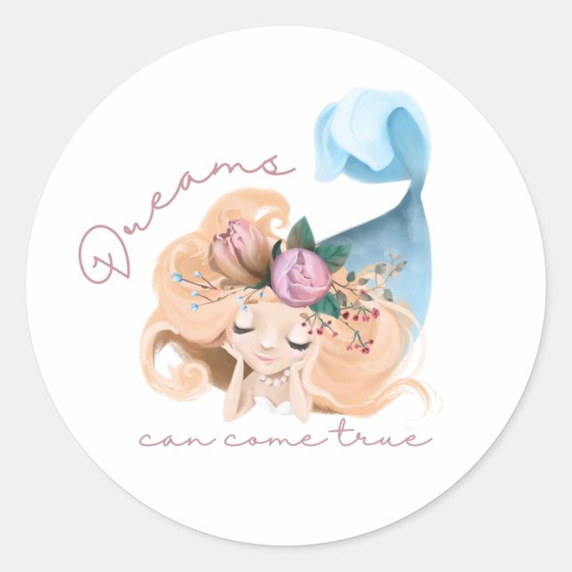 Mermaid Dreams kann wahre Sticker werden (Vorderseite)