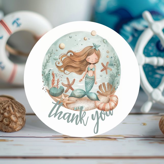 Mermaid Dreams Kids Runder Aufkleber (Von Creator hochgeladen)