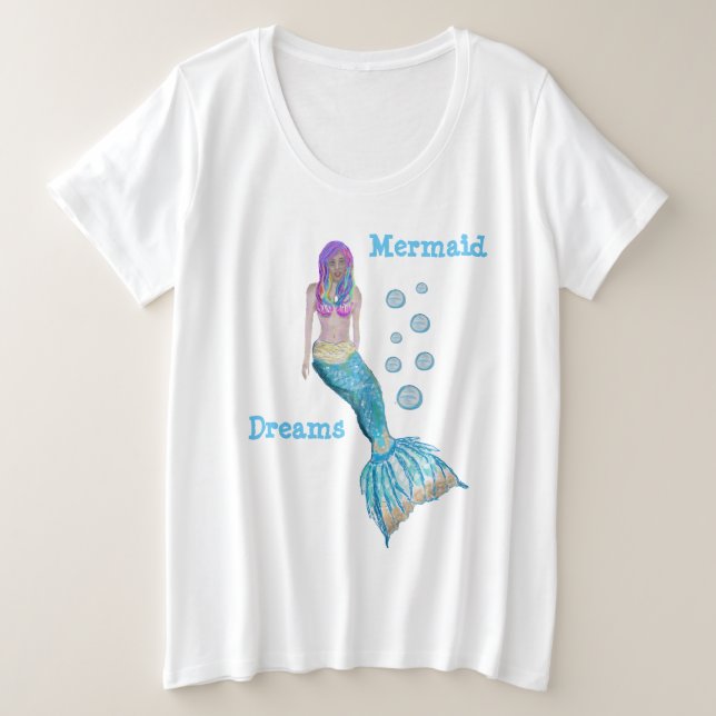 Mermaid Dreamz Große Größe T-Shirt (Design vorne)