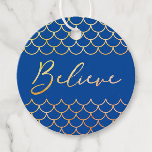 Mermaid-Effekt Blue Imitate Gold Glaube Zitat Geschenkanhänger