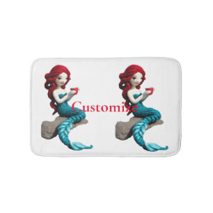 Mermaid entspannen mit Getränkedosen Thunder_Cove Badematte