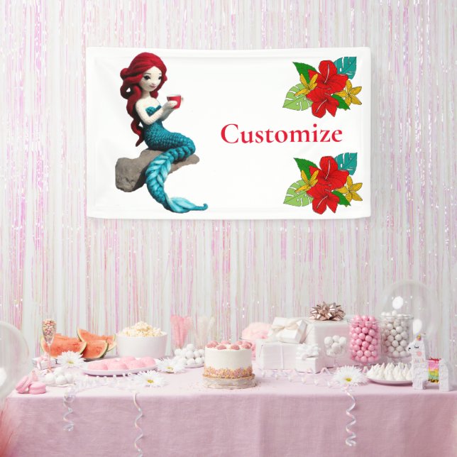 Mermaid entspannen mit Getränkedosen Thunder_Cove Banner (Party)