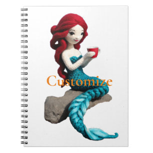 Mermaid entspannen mit Getränkedosen Thunder_Cove Notizblock