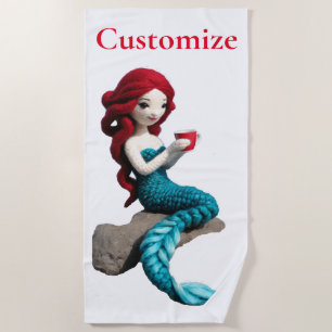 Mermaid entspannen mit Getränkedosen Thunder_Cove Strandtuch