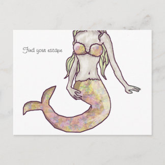Mermaid Escape Postcard Postkarte