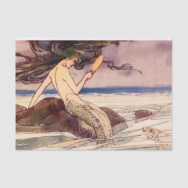 "Mermaid Fairy Art" von Alice B Woodward Seidenpapier (Vorderseite)