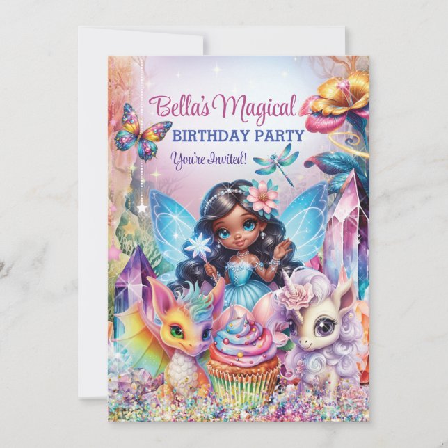 Mermaid Fairy Magical Birthday Party Einladung (Vorderseite)