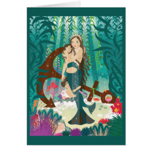 Mermaid Family (Brunettes) Card