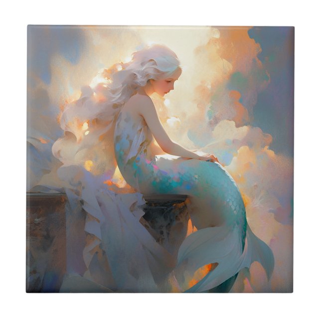 Mermaid Fantasy Art Fliese (Vorderseite)