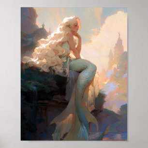 Mermaid Fantasy Art Poster