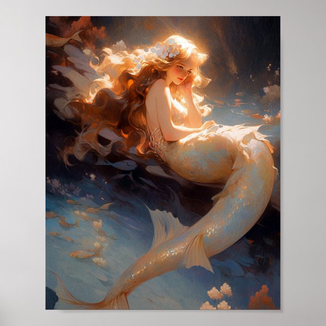 Mermaid Fantasy Art Poster (Vorne)