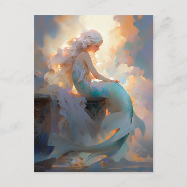 Mermaid Fantasy Art Postkarte (Vorderseite)
