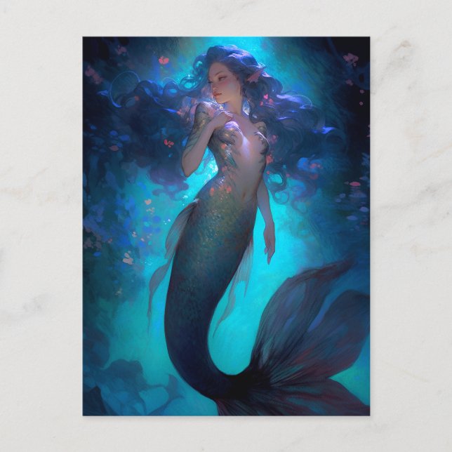 Mermaid Fantasy Art Postkarte (Vorderseite)