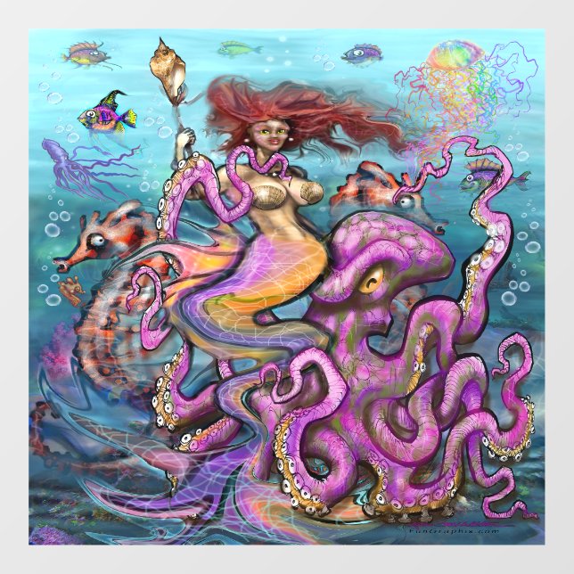 Mermaid Fensteraufkleber (Blatt)