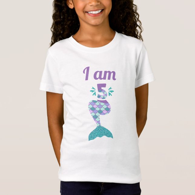 Mermaid Fifth Birthday T-Shirt (Vorderseite)