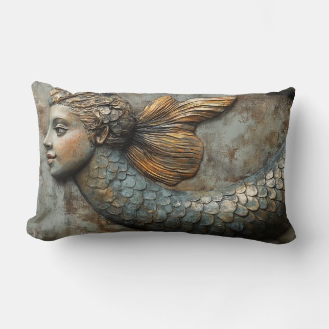 Mermaid Figurehead Throw Kissen (Vorderseite)