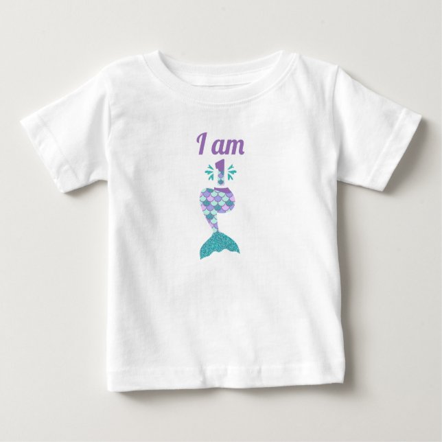 Mermaid First Birthday Baby T-shirt (Vorderseite)