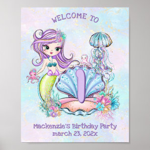 Mermaid First Birthday   Herzlich Willkommen im Wh Poster